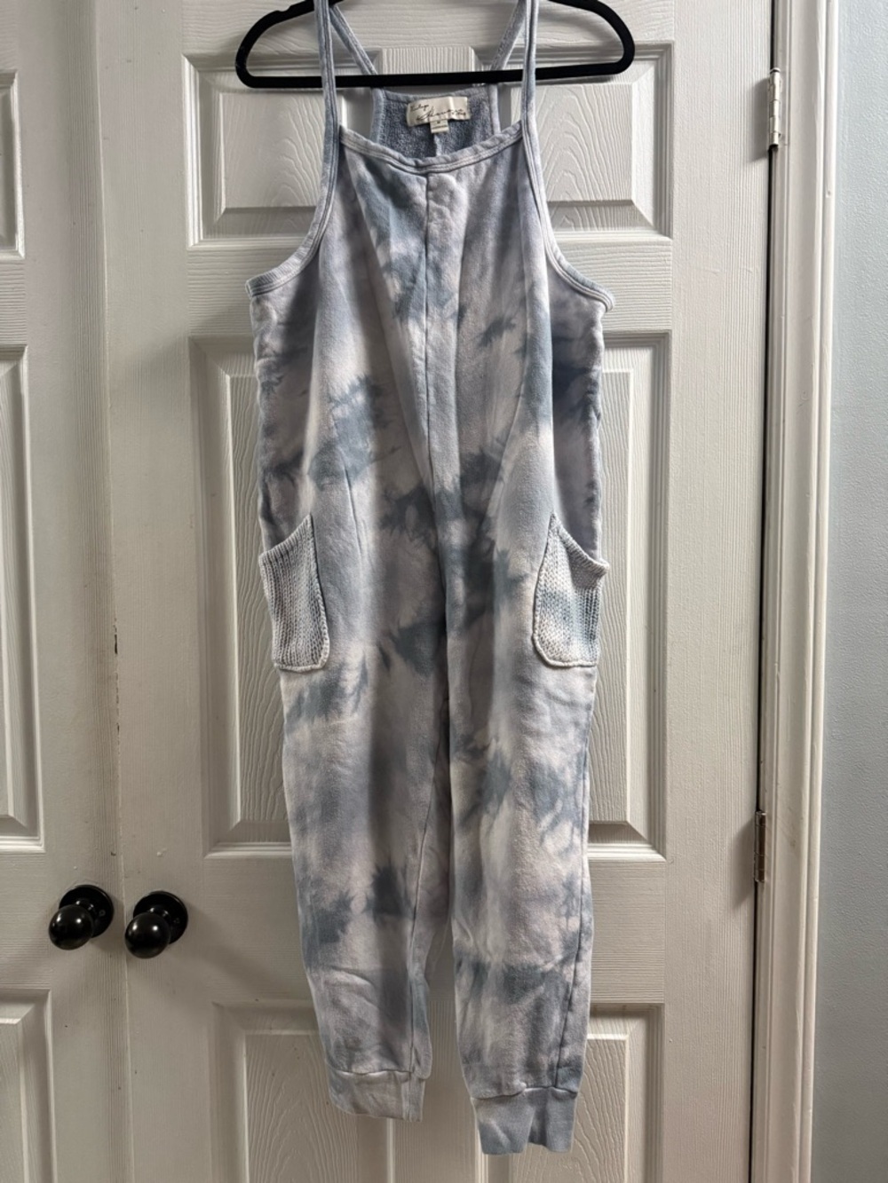 Vintage Havana Tie-Dye Jumpsuit With Crochet Pockets Size Medium